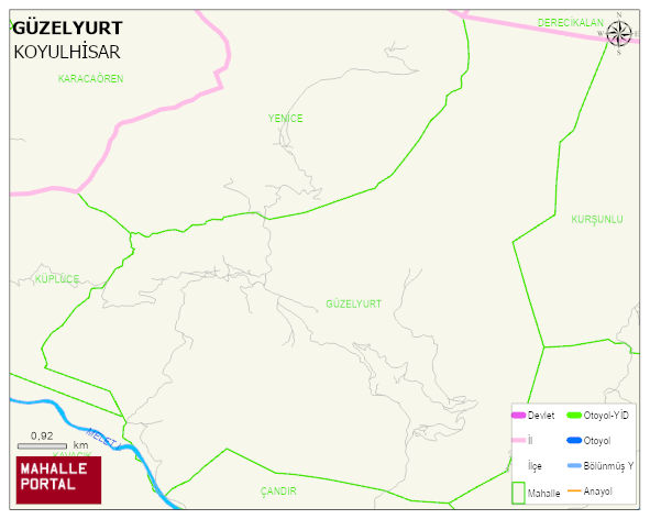 GÜZELYURT Köyü Haritası | Sayısal Bölge Görünümü