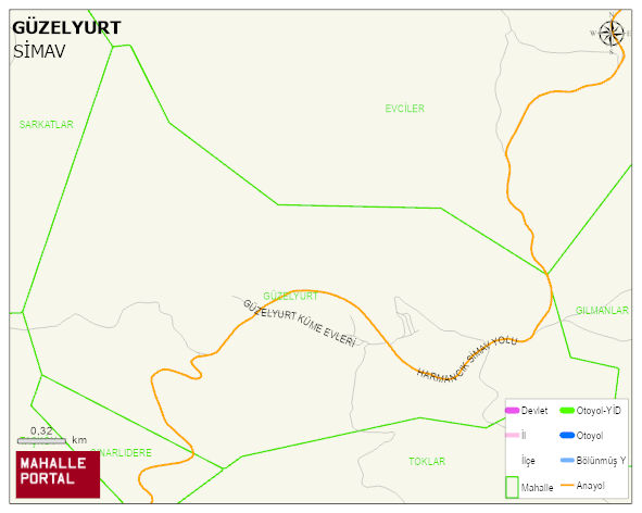 GÜZELYURT Köyü Haritası | Mahalle ve Köy Sınırı