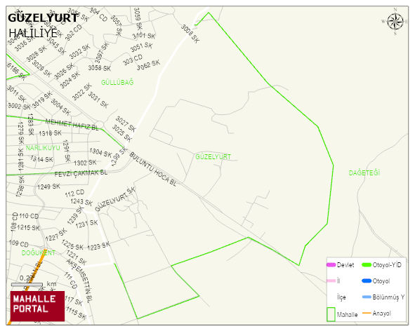 GÜZELYURT Mahallesi Haritası | İnteraktif Köy ve Mahalle Sınırları