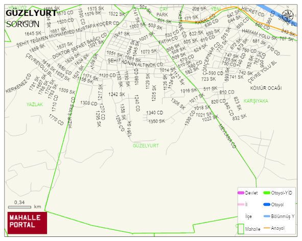 GÜZELYURT Mahallesi Haritası | Detaylı Köy ve Mahalle Görünümü