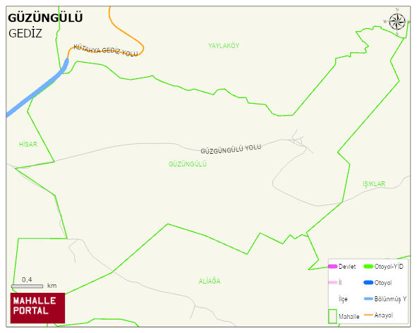 GÜZÜNGÜLÜ Köyü Haritası | Yükselti ve Doğa Özellikleri