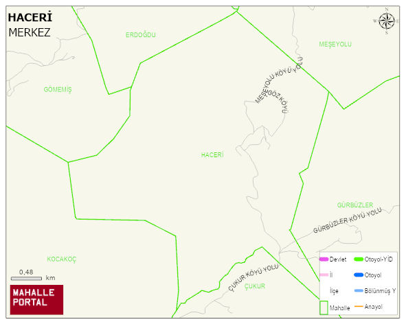 HACERİ Köyü Haritası | Detaylı Köy ve Mahalle Görünümü
