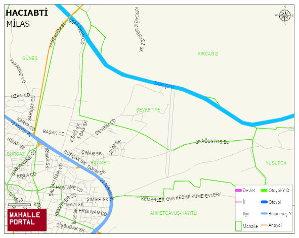 HACIABTİ Mahallesi Haritası | Detaylı Köy ve Mahalle Görünümü