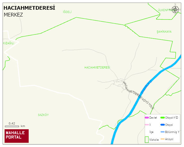 HACIAHMETDERESİ Köyü Haritası | Güncel Mahalle ve Köy Haritası