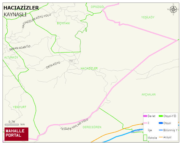 HACIAZİZLER Köyü Haritası | Uydu Görüntüsü ve Harita Detayları
