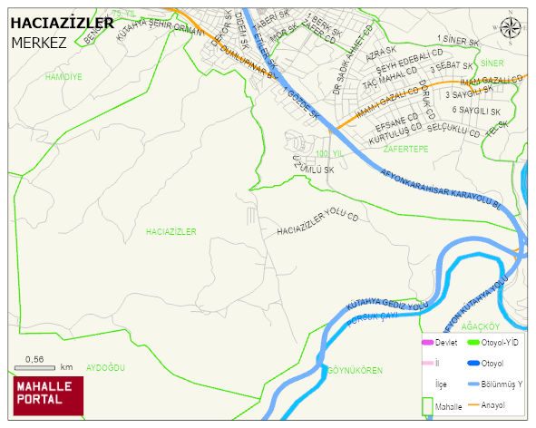 HACIAZİZLER Mahallesi Haritası | İnteraktif Köy ve Mahalle Sınırları