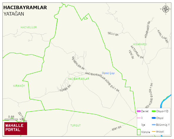 HACIBAYRAMLAR Mahallesi Haritası | Detaylı Köy ve Mahalle Görünümü