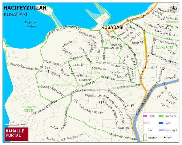 HACIFEYZULLAH Mahallesi Haritası | Yükselti ve Doğa Özellikleri