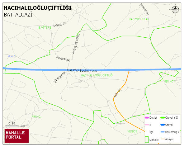HACIHALİLOĞLUÇİFTLİĞİ Mahallesi Haritası | Mahalle ve Köy Sınırı