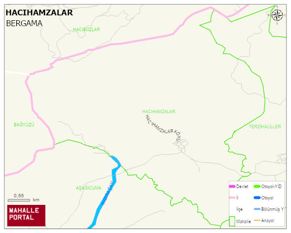 HACIHAMZALAR Mahallesi Haritası | Sayısal Bölge Görünümü