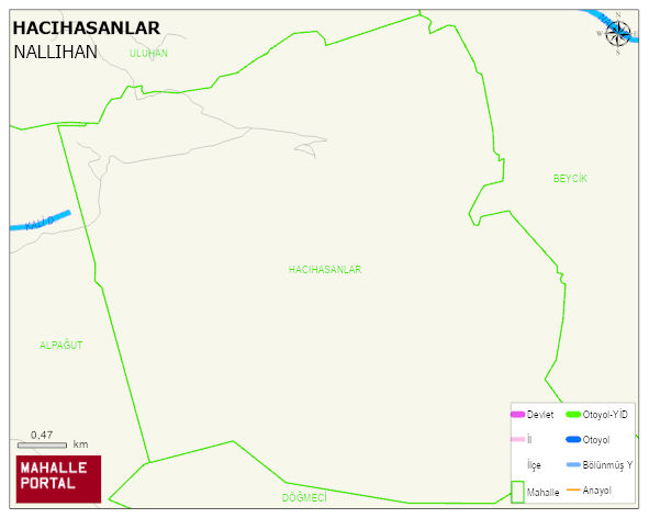 HACIHASANLAR Mahallesi Haritası | Güncel Mahalle ve Köy Haritası