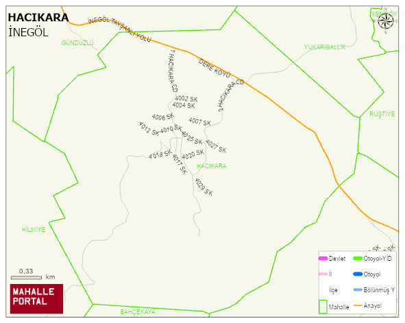 HACIKARA Mahallesi Haritası | Sayısal Bölge Görünümü