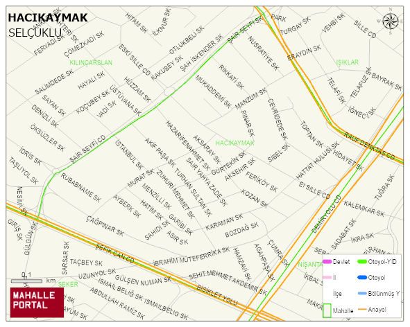 HACIKAYMAK Mahallesi Haritası | Mahalle ve Köy Sınırı