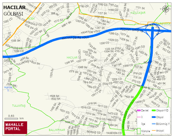 HACILAR Mahallesi Haritası | Mahalle ve Köy Sınırı