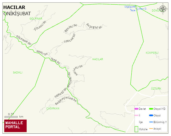 HACILAR Mahallesi Haritası | Sayısal Bölge Görünümü