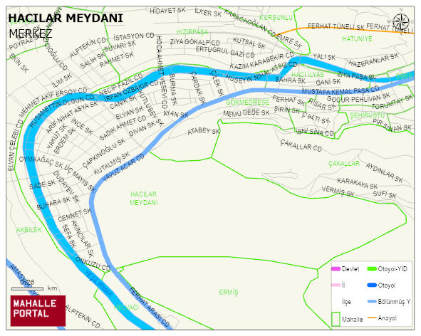 HACILAR MEYDANI Mahallesi Haritası | Detaylı Köy ve Mahalle Görünümü