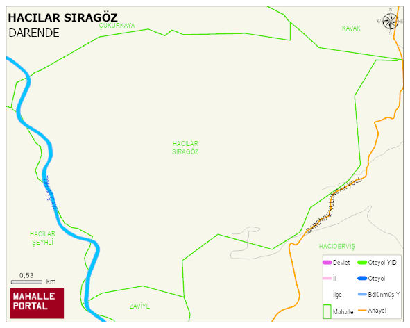 HACILAR SIRAGÖZ Mahallesi Haritası | Dağlar, Ovalar ve Akarsu Bilgileri
