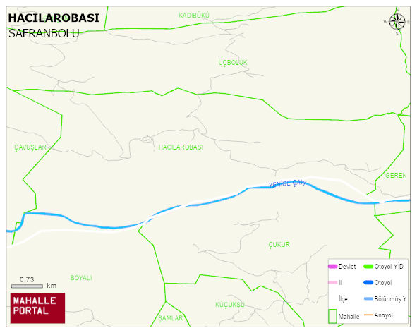 HACILAROBASI Köyü Haritası | Yükselti ve Doğa Özellikleri