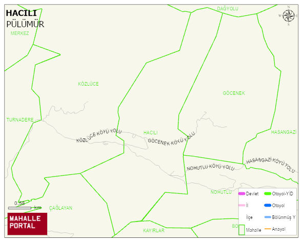 HACILI Köyü Haritası | Mahalle ve Köy Sınırı