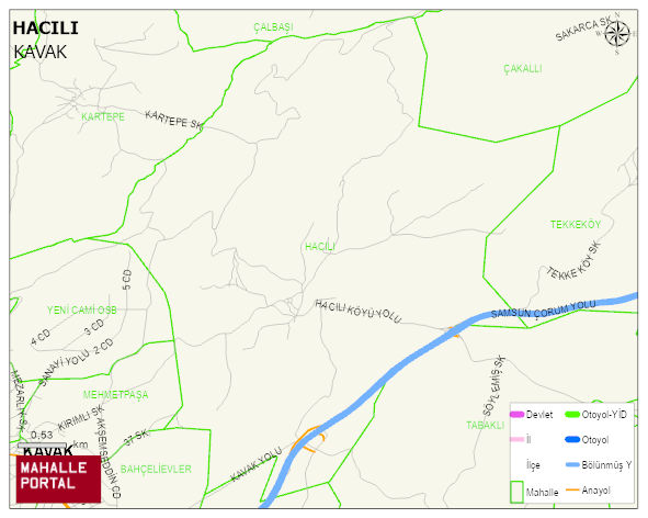 HACILI Mahallesi Haritası | Coğrafi Yapı ve Detaylı Haritası