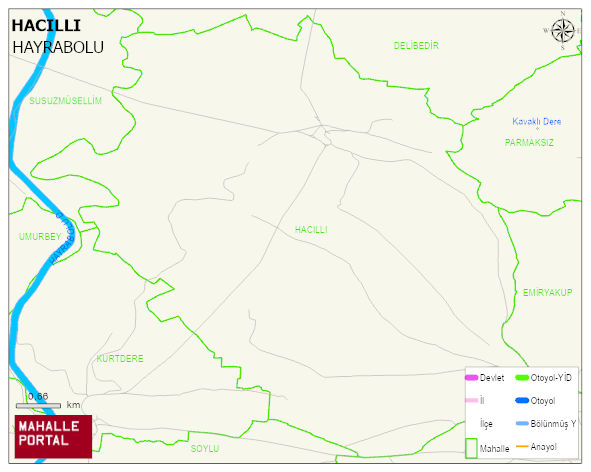 HACILLI Mahallesi Haritası | İnteraktif Köy ve Mahalle Sınırları