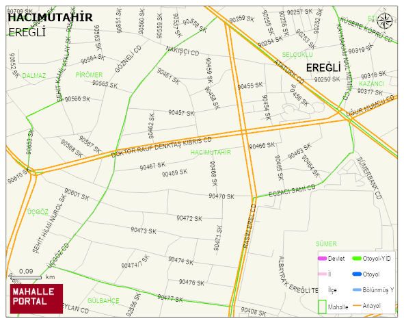 HACIMUTAHİR Mahallesi Haritası | Detaylı Köy ve Mahalle Görünümü