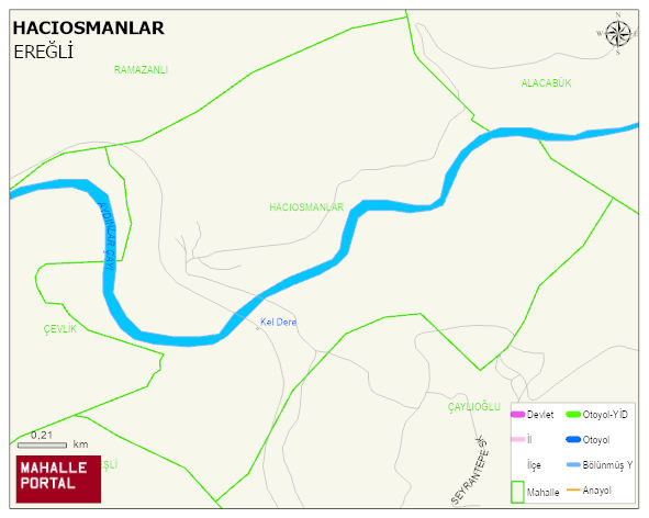 HACIOSMANLAR Köyü Haritası | İnteraktif Köy ve Mahalle Sınırları