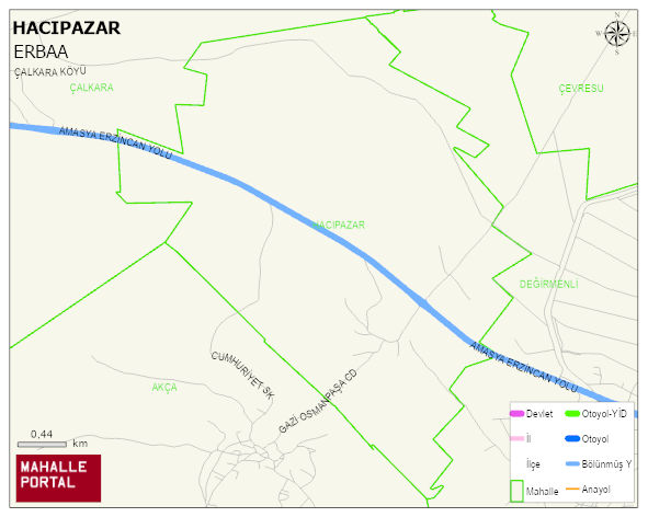 HACIPAZAR Köyü Haritası | Mahalle ve Köy Sınırı