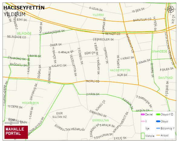 HACISEYFETTİN Mahallesi Haritası | Güncel Mahalle ve Köy Haritası
