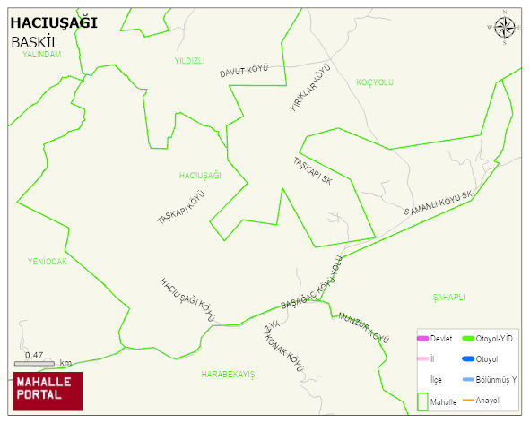 HACIUŞAĞI Köyü Haritası | Uydu Görüntüsü ve Harita Detayları