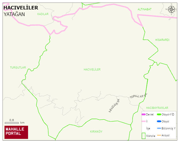 HACIVELİLER Mahallesi Haritası | Coğrafi Yapı ve Detaylı Haritası