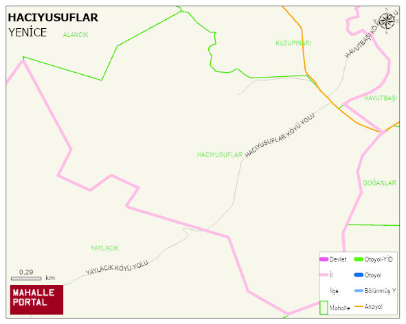 HACIYUSUFLAR Köyü Haritası | Coğrafi Yapı ve Detaylı Haritası