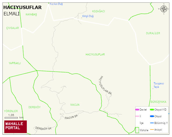 HACIYUSUFLAR Mahallesi Haritası | Yükselti ve Doğa Özellikleri