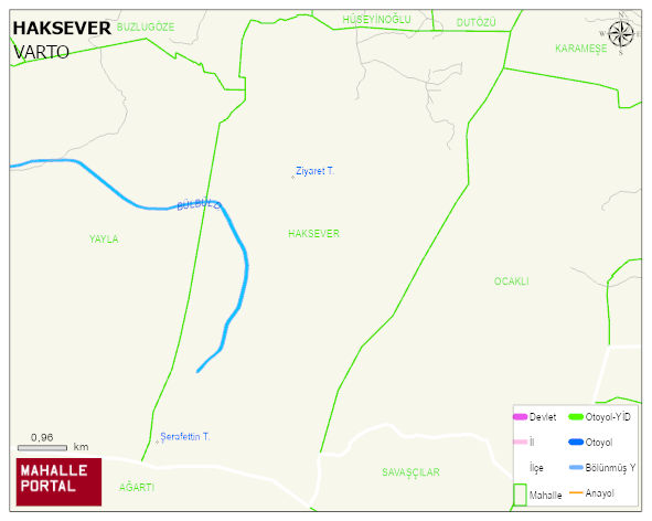 HAKSEVER Köyü Haritası | Dağlar, Ovalar ve Akarsu Bilgileri