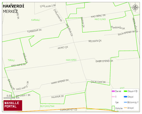 HAKVERDİ Mahallesi Haritası | Yükselti ve Doğa Özellikleri