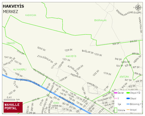 HAKVEYİS Mahallesi Haritası | İnteraktif Köy ve Mahalle Sınırları