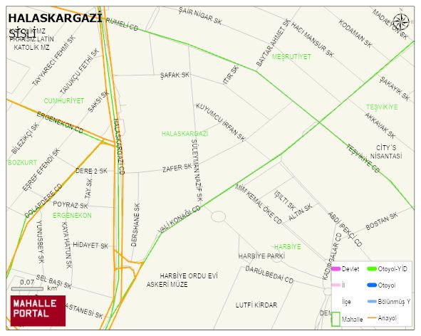 HALASKARGAZİ Mahallesi Haritası | Detaylı Köy ve Mahalle Görünümü