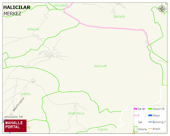 HALICILAR Köyü Haritası | Dağlar, Ovalar ve Akarsu Bilgileri
