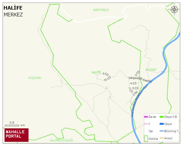 HALİFE Köyü Haritası | Dağlar, Ovalar ve Akarsu Bilgileri