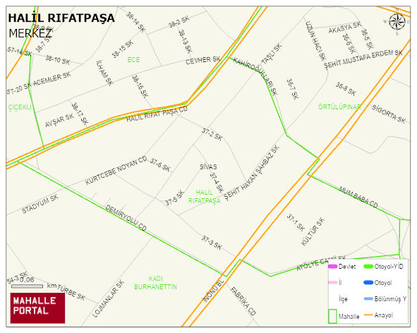 HALİL RIFATPAŞA Mahallesi Haritası | Detaylı Köy ve Mahalle Görünümü