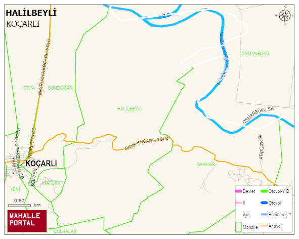 HALİLBEYLİ Mahallesi Haritası | Yükselti ve Doğa Özellikleri