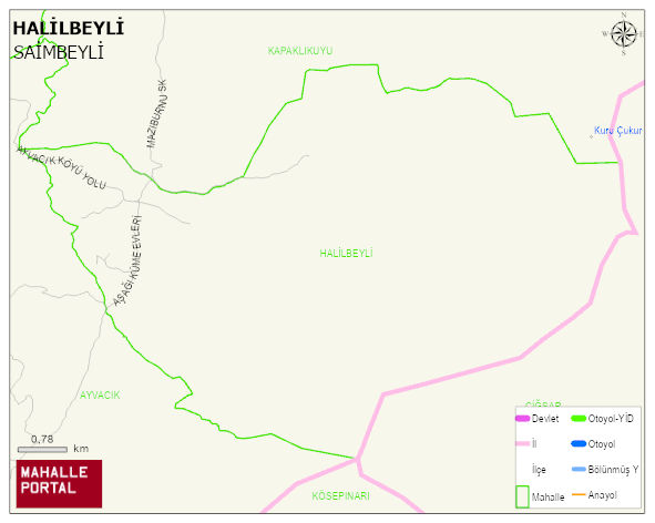 HALİLBEYLİ Mahallesi Haritası | Sayısal Bölge Görünümü