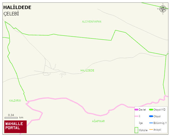 HALİLDEDE Köyü Haritası | Mahalle ve Köy Sınırı