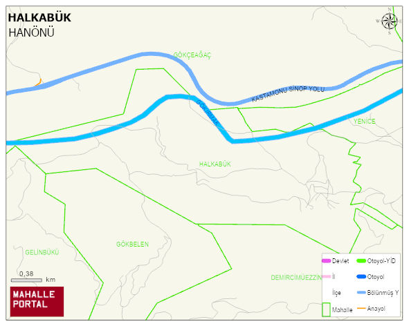 HALKABÜK Köyü Haritası | Yükselti ve Doğa Özellikleri