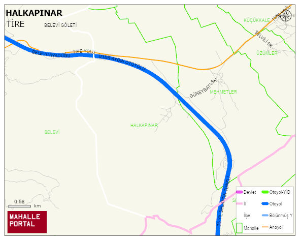 HALKAPINAR Mahallesi Haritası | İnteraktif Köy ve Mahalle Sınırları