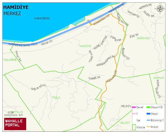 HAMİDİYE Mahallesi Haritası | Yükselti ve Doğa Özellikleri