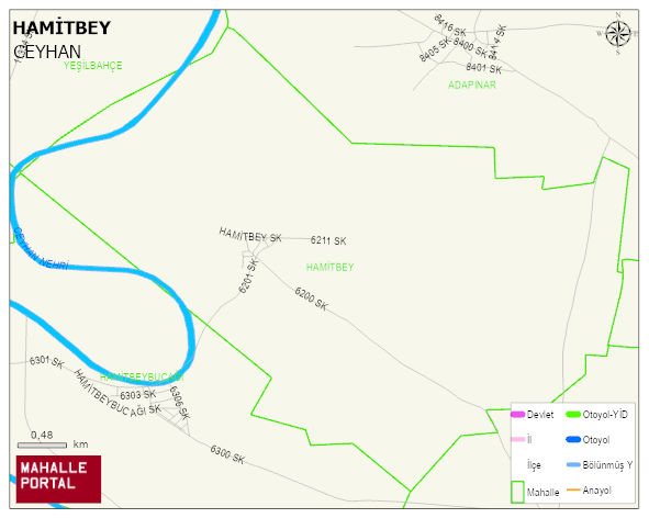 HAMİTBEY Mahallesi Haritası | Dağlar, Ovalar ve Akarsu Bilgileri