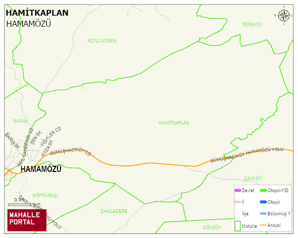 HAMİTKAPLAN Mahallesi Haritası | Yükselti ve Doğa Özellikleri