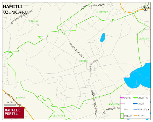 HAMİTLİ Köyü Haritası | Detaylı Köy ve Mahalle Görünümü