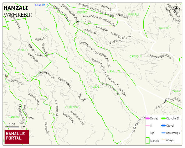 HAMZALI Mahallesi Haritası | Yükselti ve Doğa Özellikleri